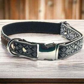 Regal Paws Cotton Dog Collar: Personalised Pup Elegance (size: Large (38-60cm))